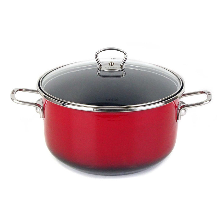 BELIS Stahl-Emaille Kochtopf PREMIUM 24 cm ROT