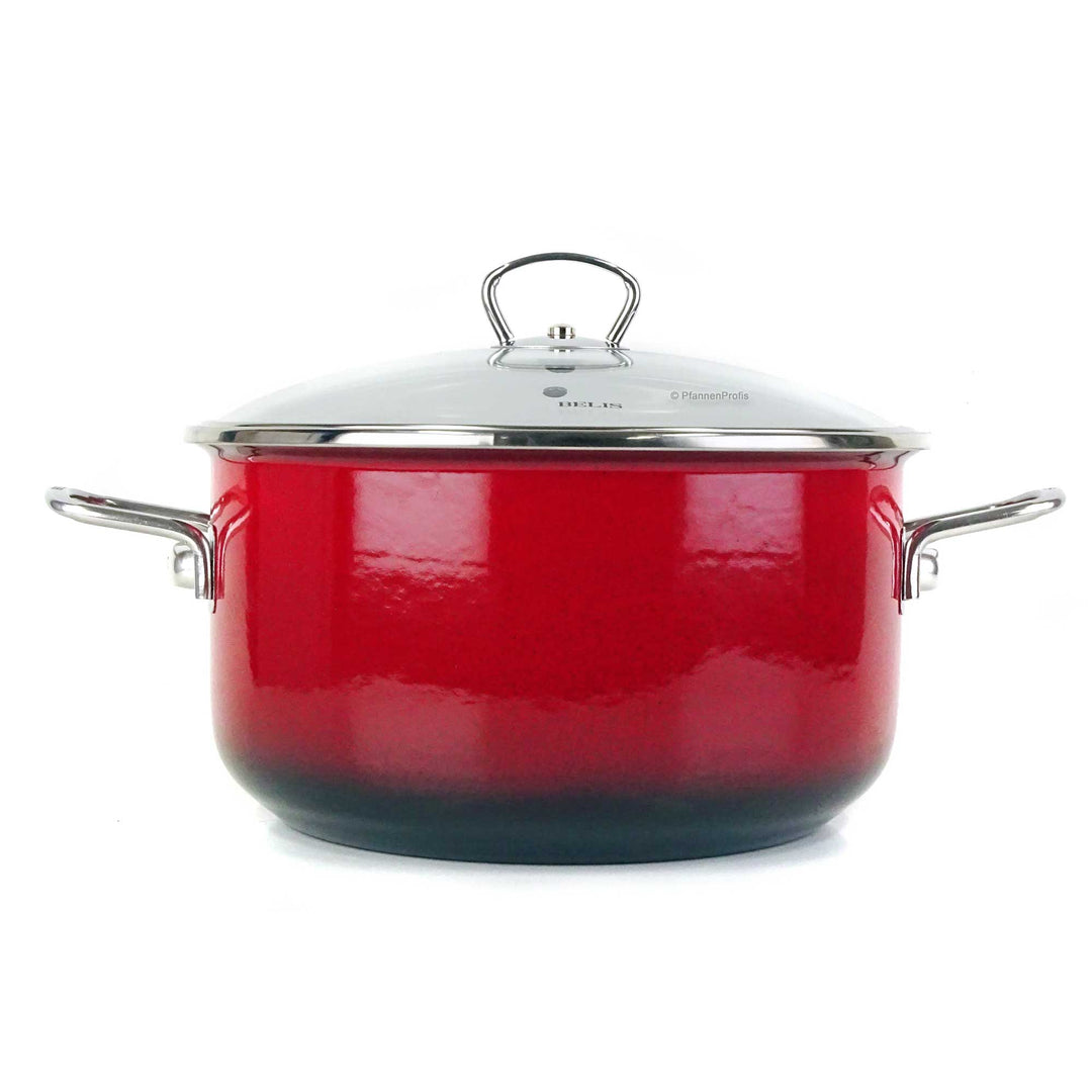 BELIS Stahl-Emaille Kochtopf PREMIUM 24 cm ROT