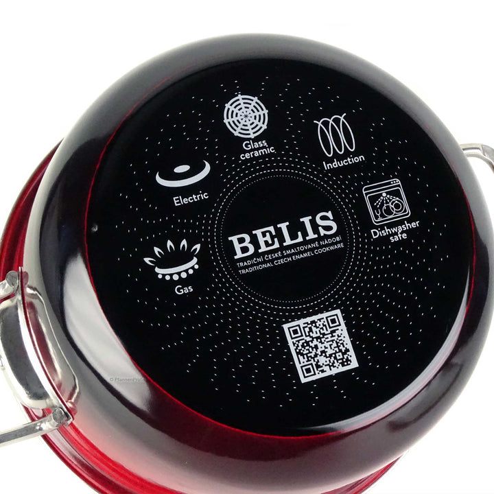 BELIS Stahl-Emaille Kochtopf PREMIUM 20 cm ROT