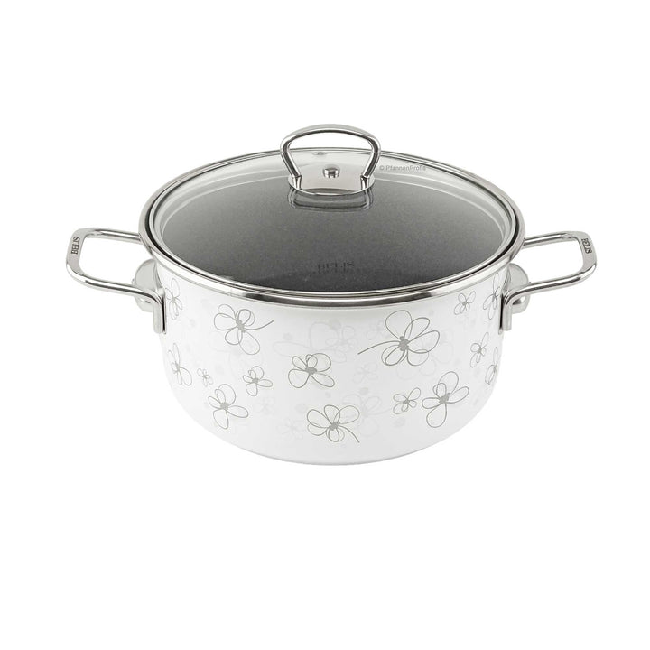 BELIS Stahl-Emaille Kochtopf PREMIUM 20 cm WEISS
