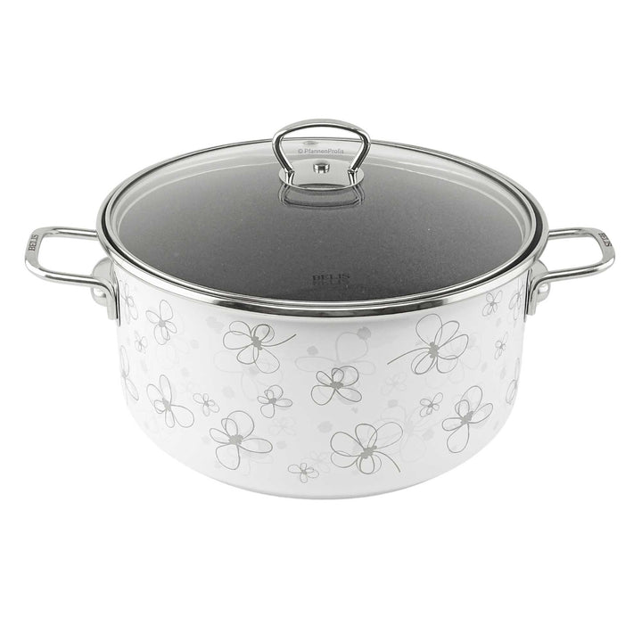 BELIS Stahl-Emaille Kochtopf PREMIUM 24 cm WEISS