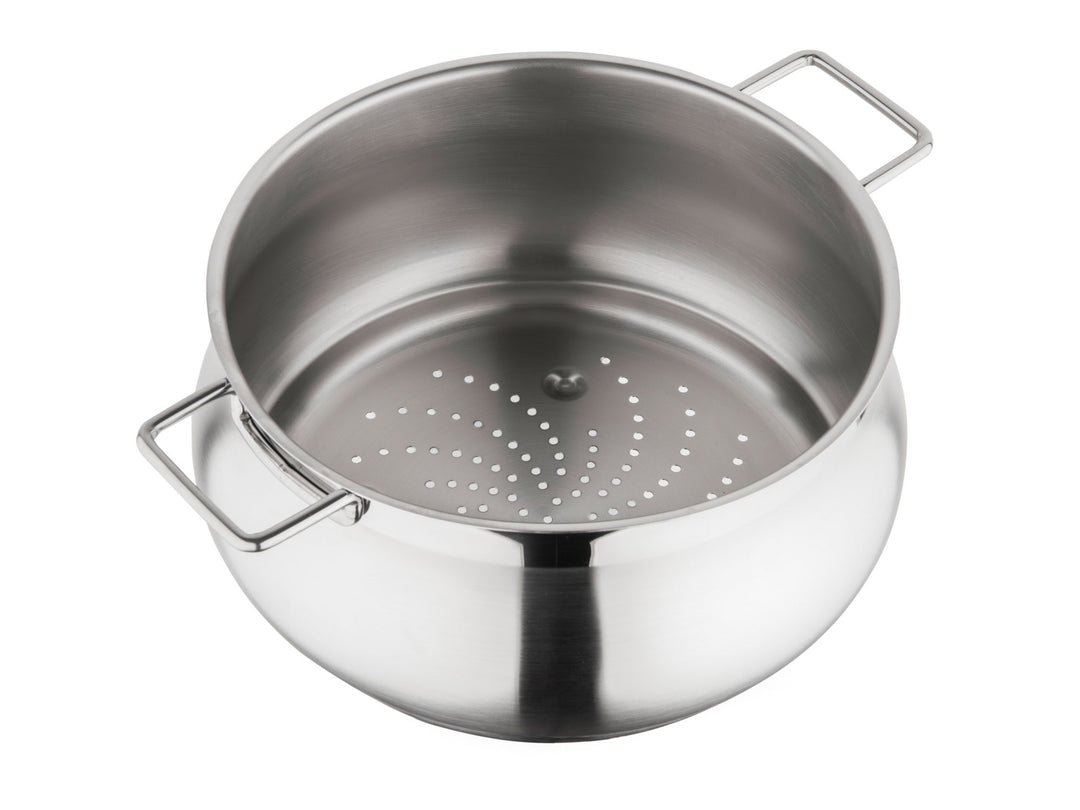 BARAZZONI steam cooker TUMMY stainless steel casserole 22 cm + lid + steamer insert