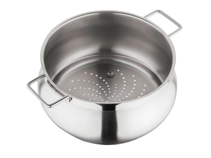 BARAZZONI steam cooker TUMMY stainless steel casserole 22 cm + lid + steamer insert