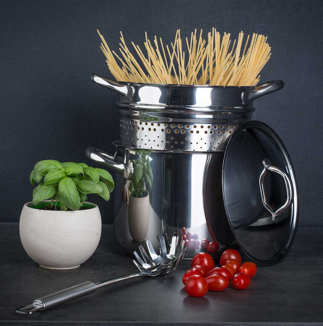 BARAZZONI Pasta-Topf CHEF LINE Edelstahl 22 cm 6 Liter Spaghetti-Topf