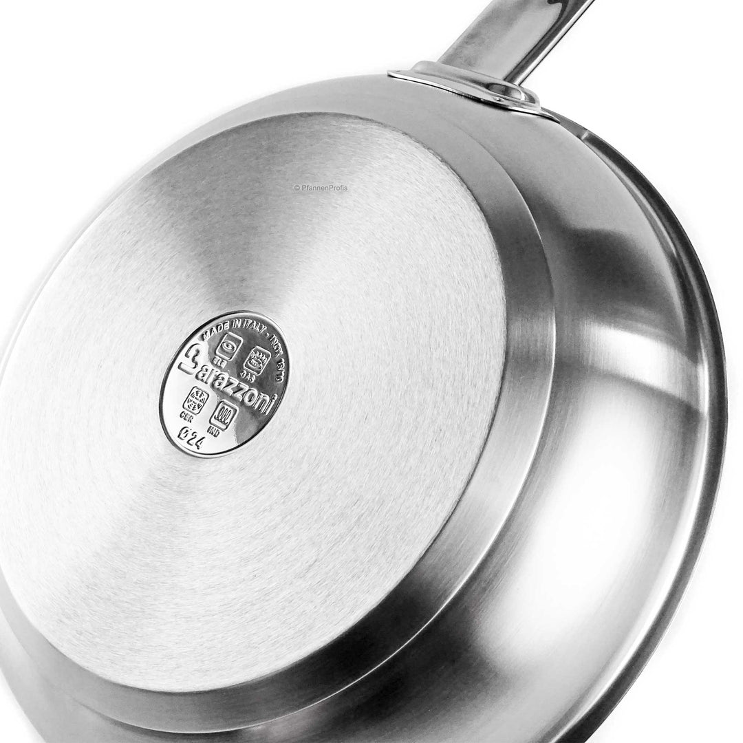 BARAZZONI Edelstahlpfanne PROFESSIONAL 24 cm Bratpfanne unbeschichtet
