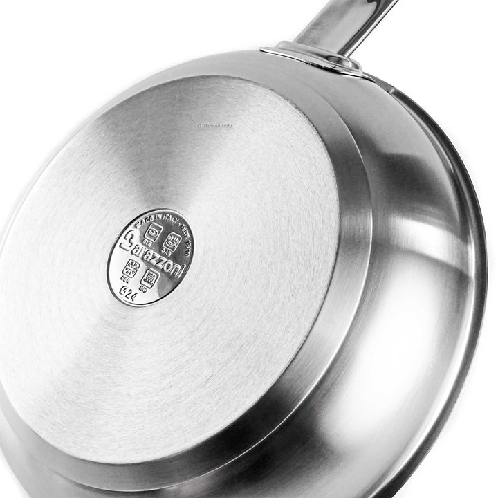BARAZZONI Edelstahlpfanne PROFESSIONAL 24 cm Bratpfanne unbeschichtet