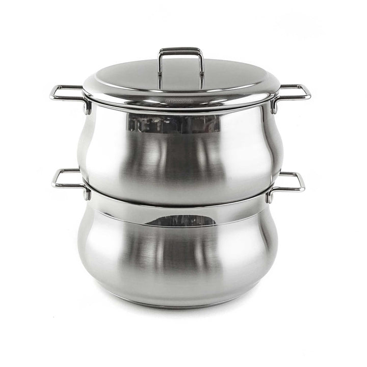 BARAZZONI steam cooker TUMMY stainless steel casserole 22 cm + lid + steamer insert