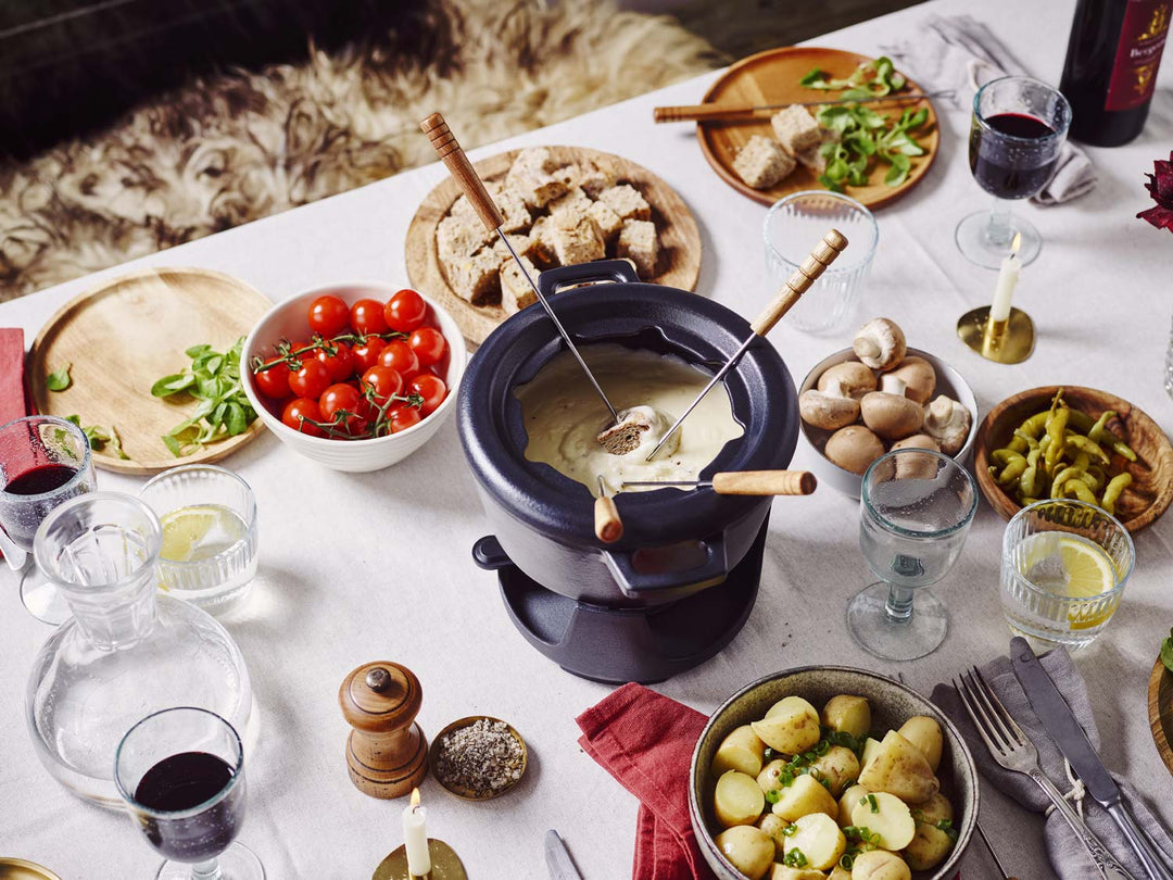 BEKA fondue set NORI enameled cast iron for 8 persons