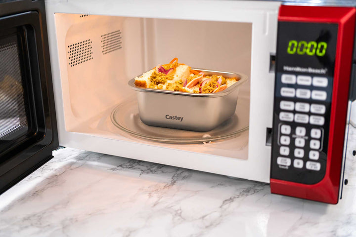 CASTEY food storage container stainless steel microwave-safe 1.45 l square