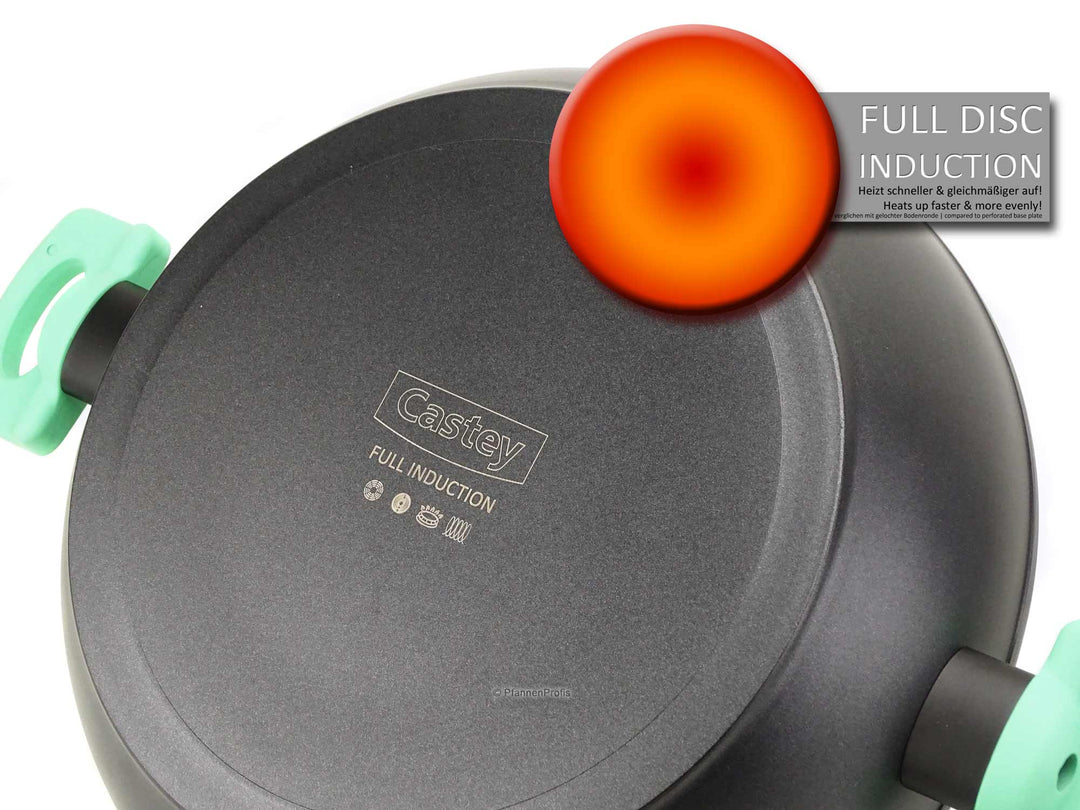 CASTEY shallow casserole AQUAMARINE 28 cm deep frypan with lid