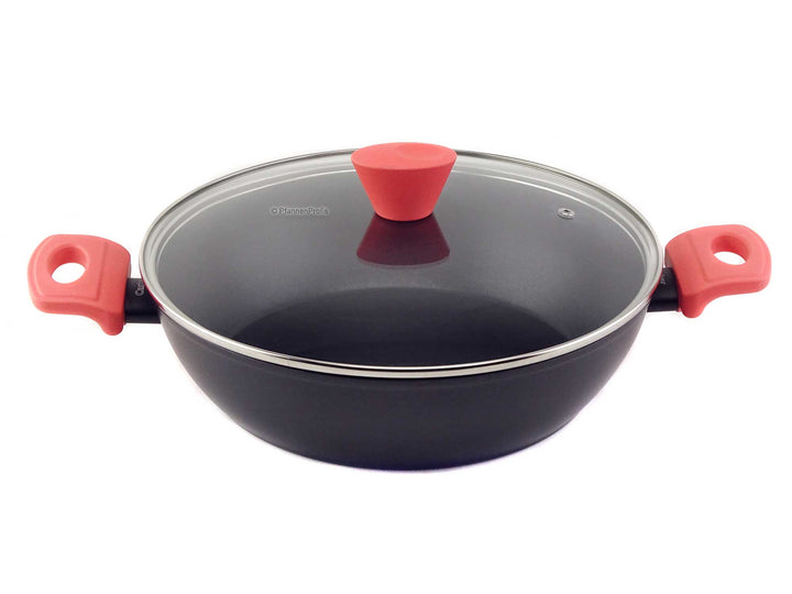 CASTEY Schmorkasserolle CORAL 28 cm Antihaft Pfanne extra hoch mit Deckel