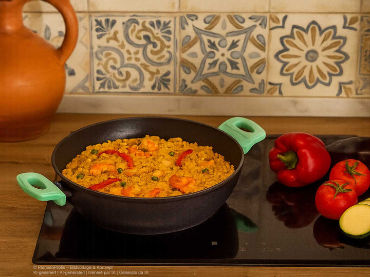 CASTEY shallow casserole AQUAMARINE 28 cm deep frypan with lid