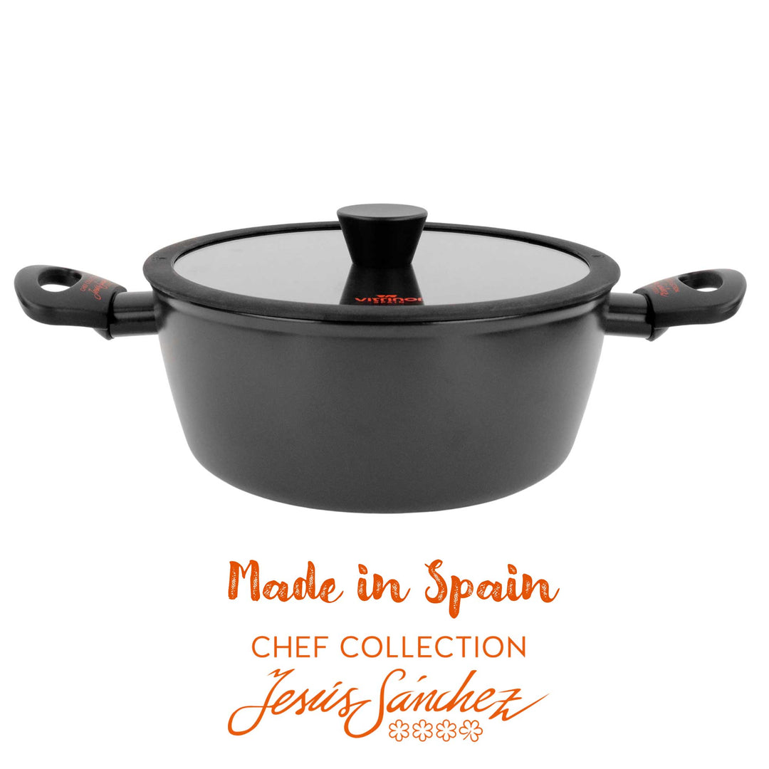 VITRINOR Stahl-Emaille Topf Antihaft CHEF COLLECTION 24 cm 4,4L