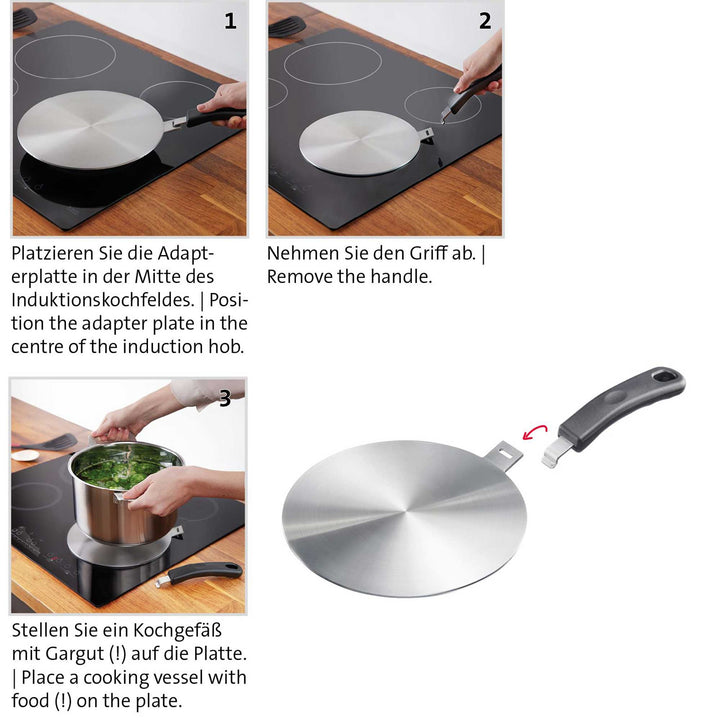 WESTMARK Adapterplatte für Induktion 14 cm mit abnehmbarem Griff