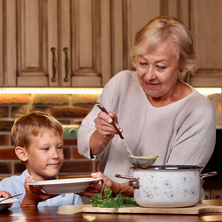 BELIS Stahl-Emaille Kochtopf PREMIUM 24 cm WEISS