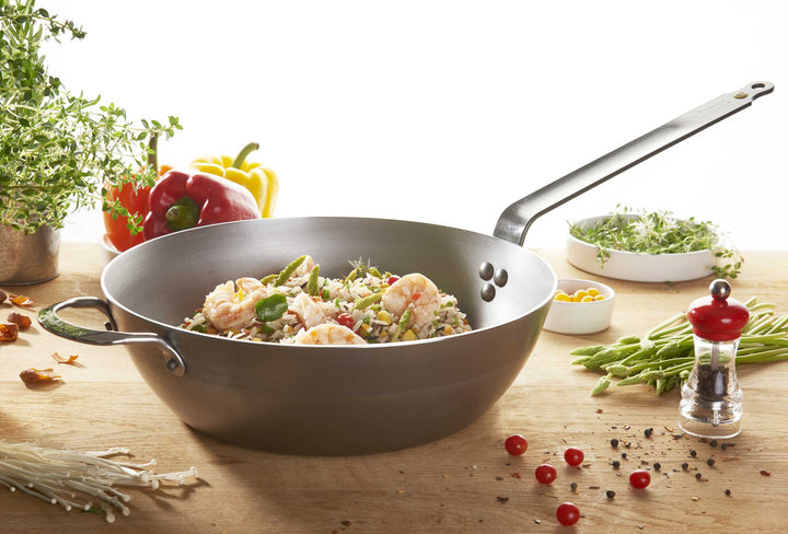 DE BUYER Bauernpfanne MINERAL B 32 cm Sauteuse Schwenkpfanne Eisenpfanne hoch