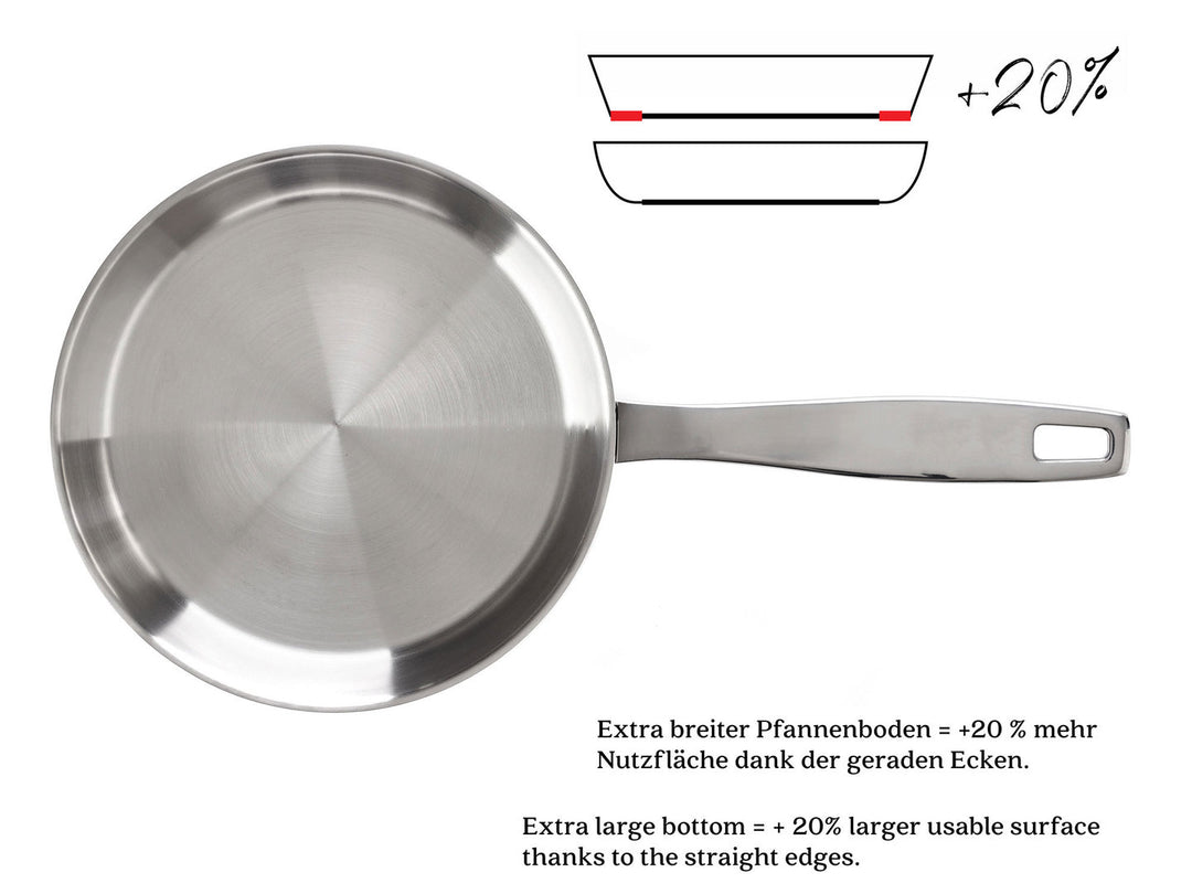 BEKA Bratpfanne MAESTRO 20 cm Edelstahl Pfanne unbeschichtet