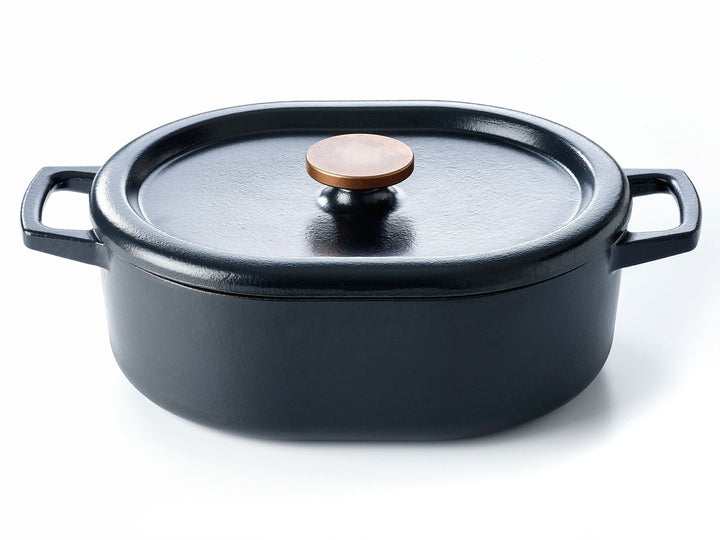 BEKA Gusseisen Topf NORI oval 31 cm Emaille Bräter mit Deckel 5,5 L