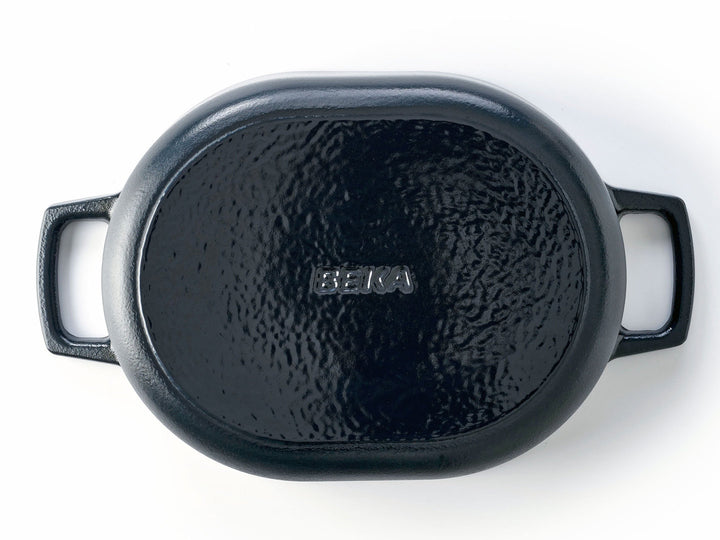 BEKA Gusseisen Topf NORI oval 31 cm Emaille Bräter mit Deckel 5,5 L