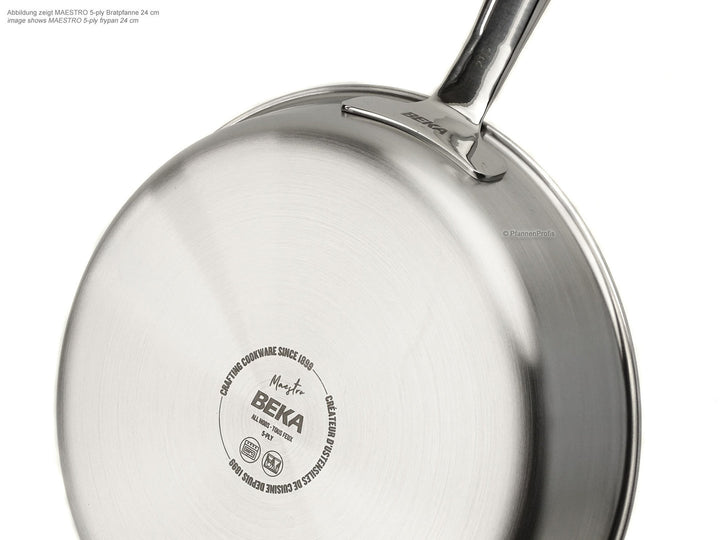 BEKA Edelstahlpfanne unbeschichtet MAESTRO 24 cm Mehrschicht 5-ply