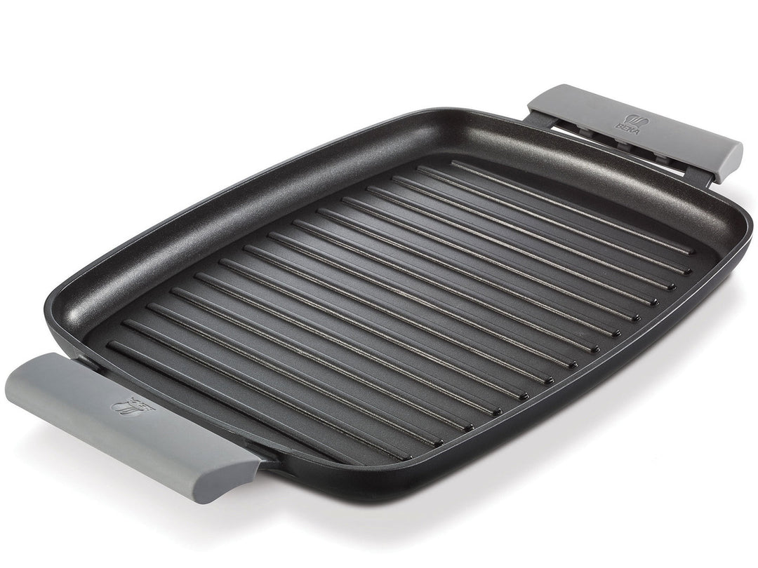 BEKA gerippte Grillplatte 47 cm Aluguss mit Silikon-Griffen Induktion