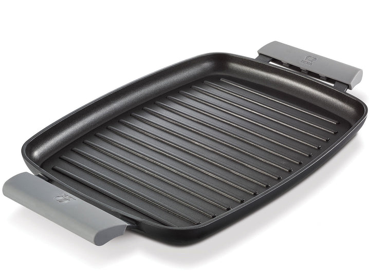 BEKA gerippte Grillplatte 47 cm Aluguss mit Silikon-Griffen Induktion