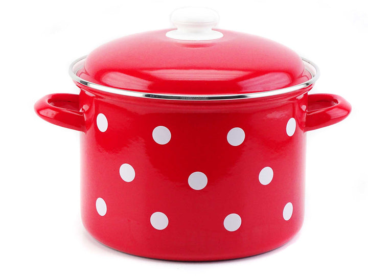 BELIS steel enamel stockpot DOTS 24 cm 8 liters