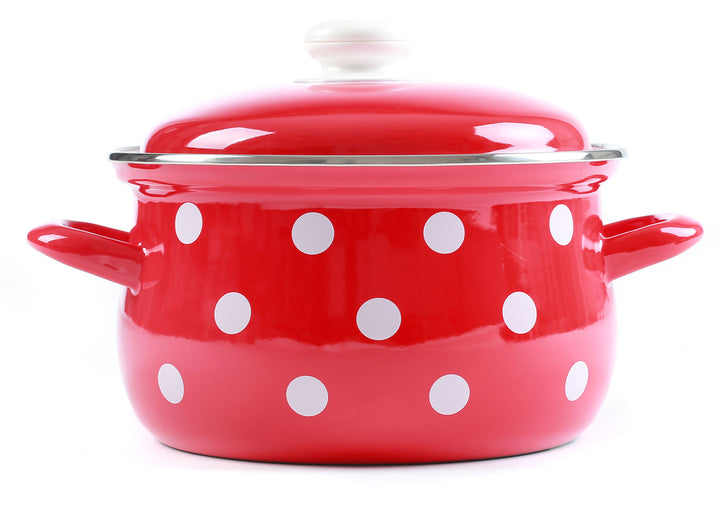 BELIS Stahl-Emaille Kochtopf DOTS 24 cm