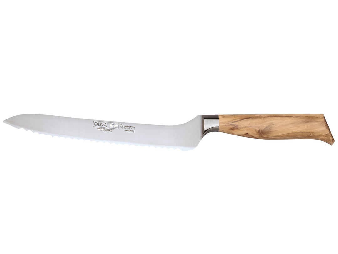 BURGVOGEL Solingen Brotmesser OLIVA LINE 20 cm geschmiedet Holzgriff
