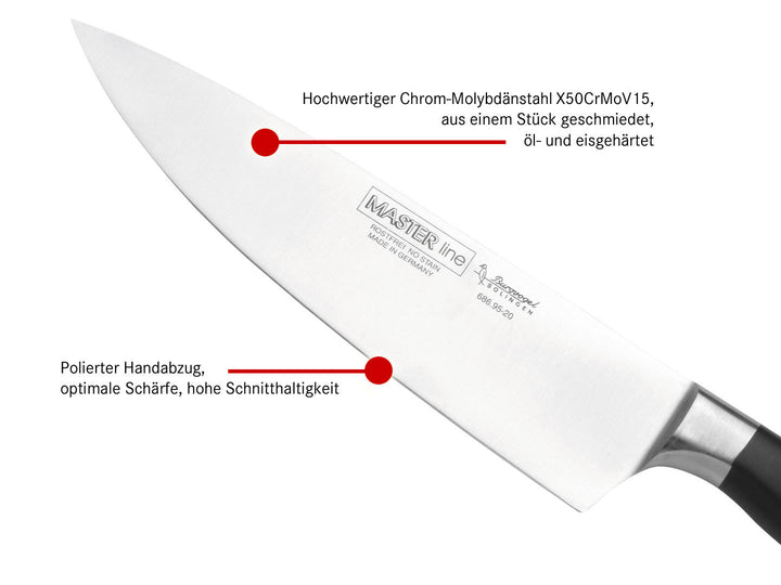 BURGVOGEL Solingen Kochmesser MASTER LINE 20 cm geschmiedet Gravurplatte