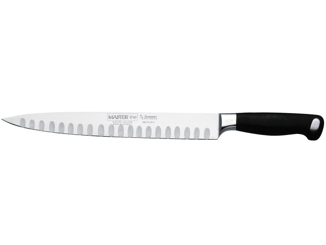 BURGVOGEL Solingen Schinkenmesser Kullenschliff MASTER LINE 26 cm geschmiedet Gravurplatte