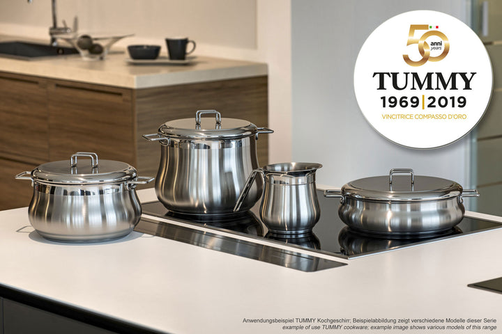 BARAZZONI Gemüsetopf TUMMY Edelstahl 26 cm mit Deckel 11,5 L