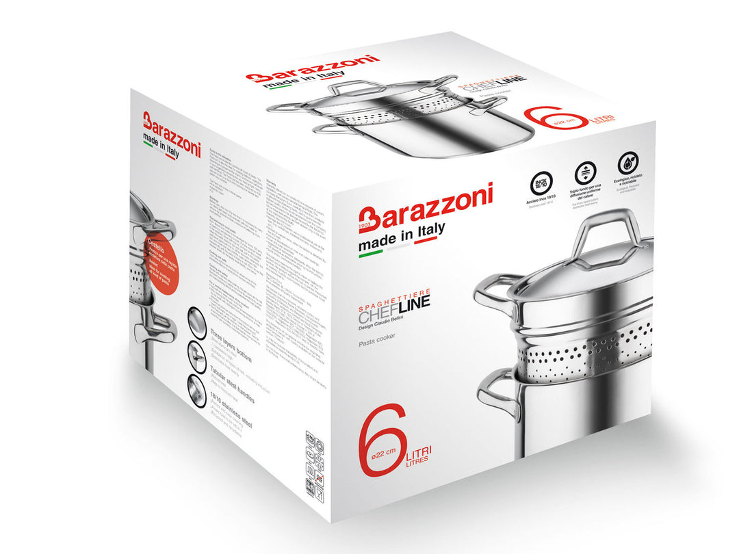 BARAZZONI Pasta-Topf CHEF LINE Edelstahl 22 cm 6 Liter