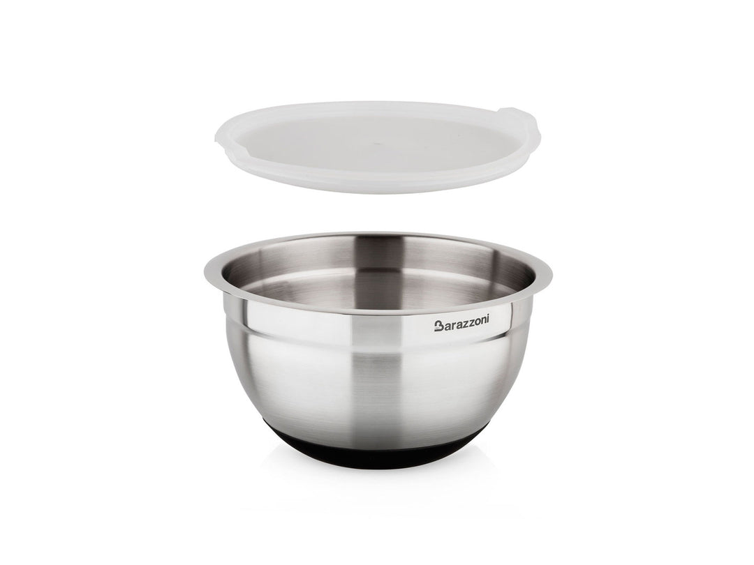 BARAZZONI rutschfeste Edelstahl Rührschüssel mit Deckel 16 cm 1,5 Liter