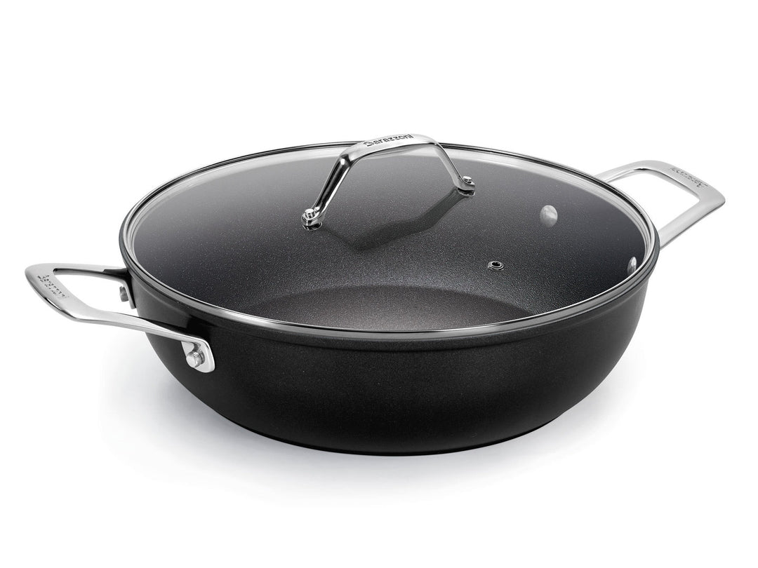 BARAZZONI Antihaft Schmorkasserolle BLACK TITAN PRO 32 cm mit Glasdeckel