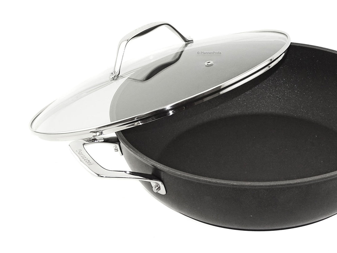 BARAZZONI Antihaft Schmorkasserolle BLACK TITAN PRO 28 cm mit Glasdeckel