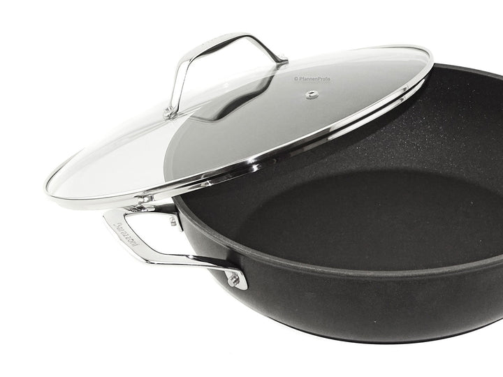 BARAZZONI Antihaft Schmorkasserolle BLACK TITAN PRO 32 cm mit Glasdeckel