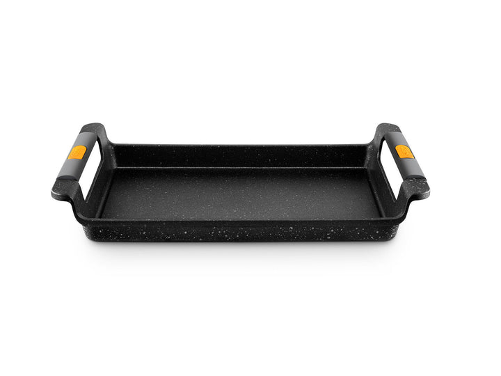 CASTEY Alu Guss Grillplatte glatt VULCANO 40 cm Plancha Teppanyaki Platte