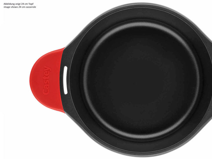 CASTEY Alu Guss Topf CLASSIC 20 cm mit Silikon-Griffen Induktion