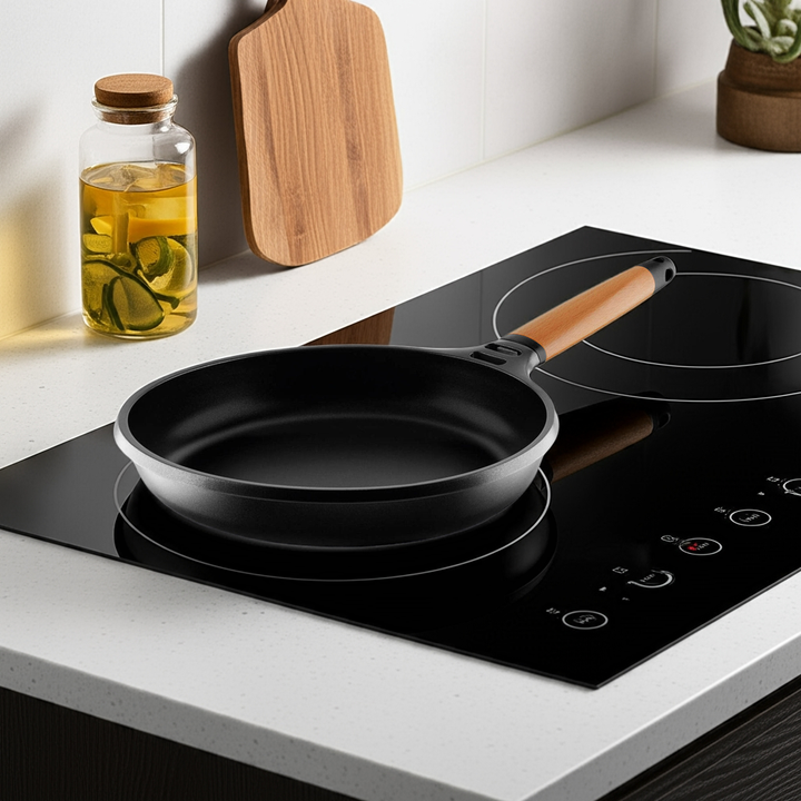 CASTEY cast alu frypan CLASSIC 28 cm detachable wooden handle induction