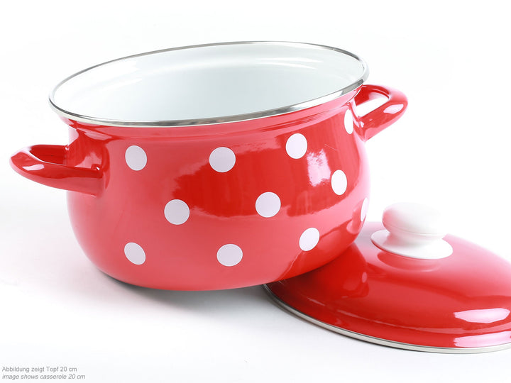 BELIS steel enamel casserole DOTS 20 cm