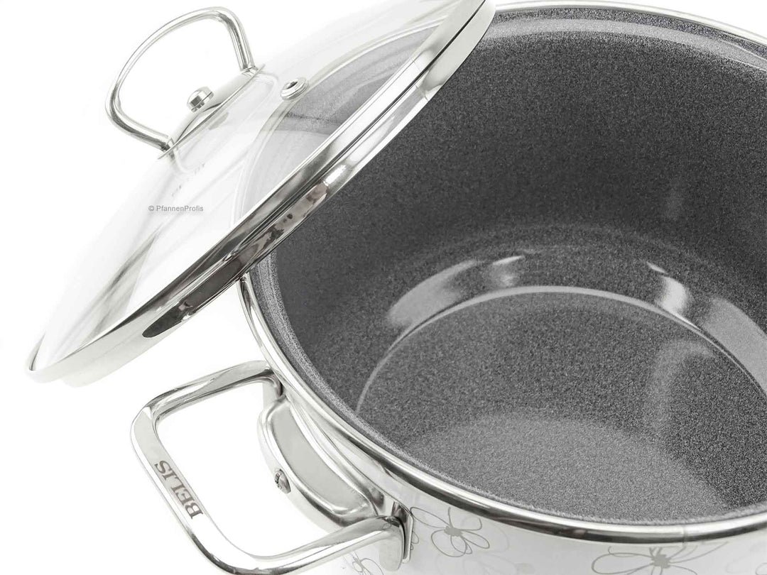 BELIS steel-enamel casserole PREMIUM 24 cm WHITE