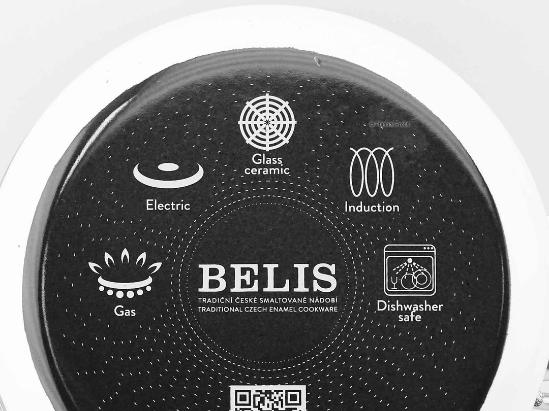 BELIS steel-enamel casserole PREMIUM 16 cm WHITE