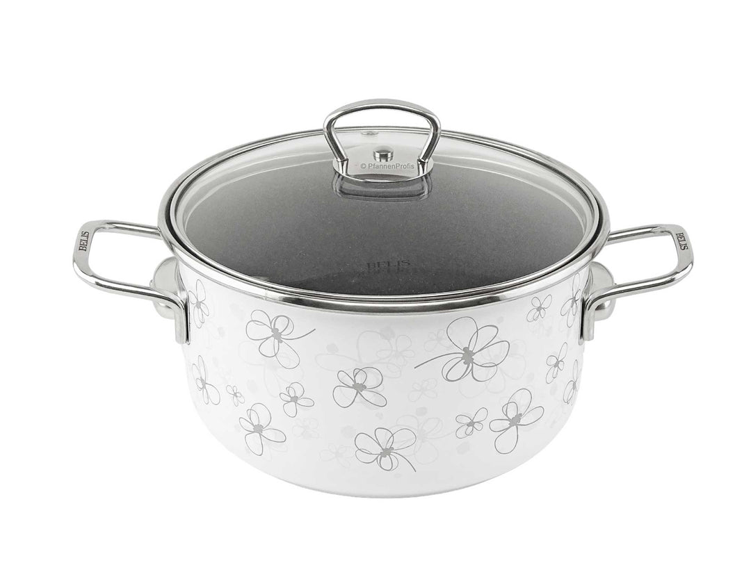 BELIS steel-enamel casserole PREMIUM 20 cm WHITE