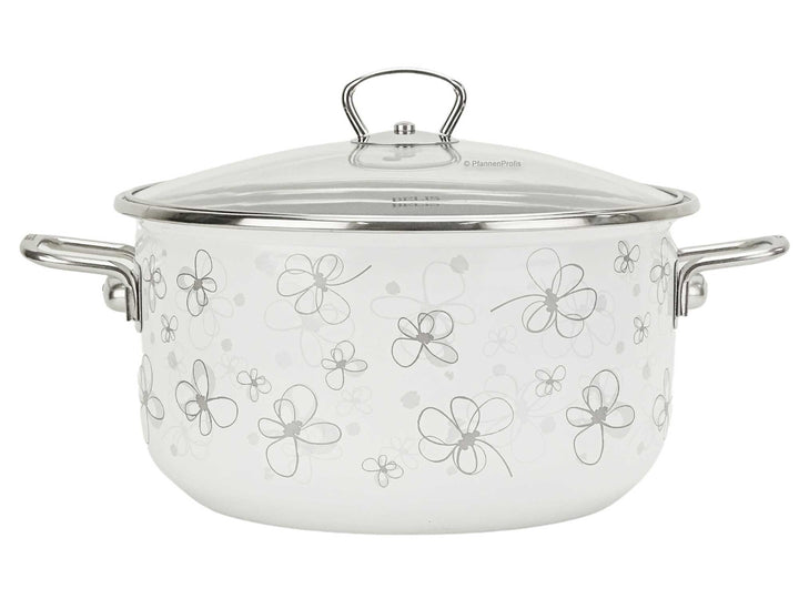 BELIS steel-enamel casserole PREMIUM 24 cm WHITE