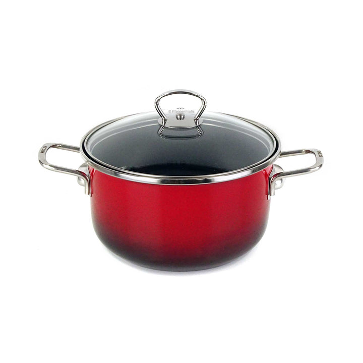 BELIS steel-enamel casserole PREMIUM 20 cm RED