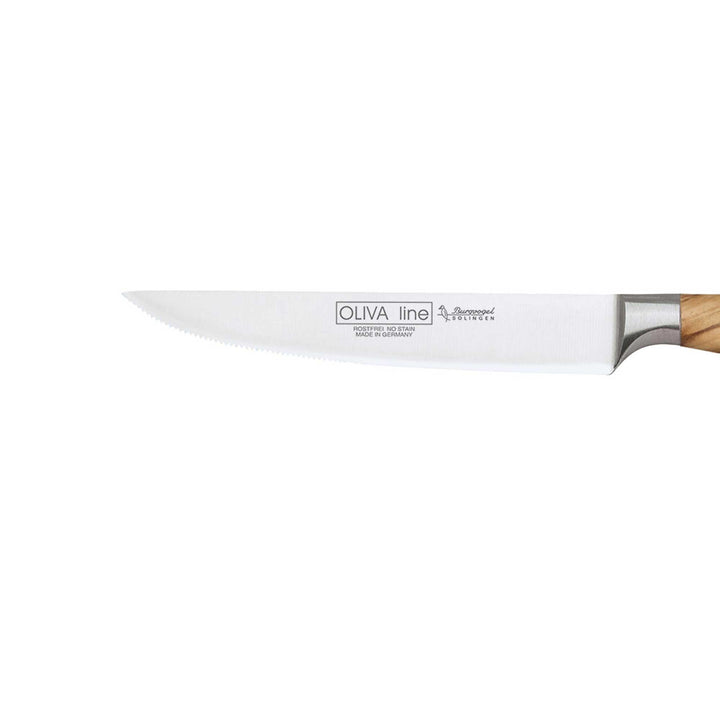 BURGVOGEL Solingen 6-piece steak knife set OLIVA LINE with bag