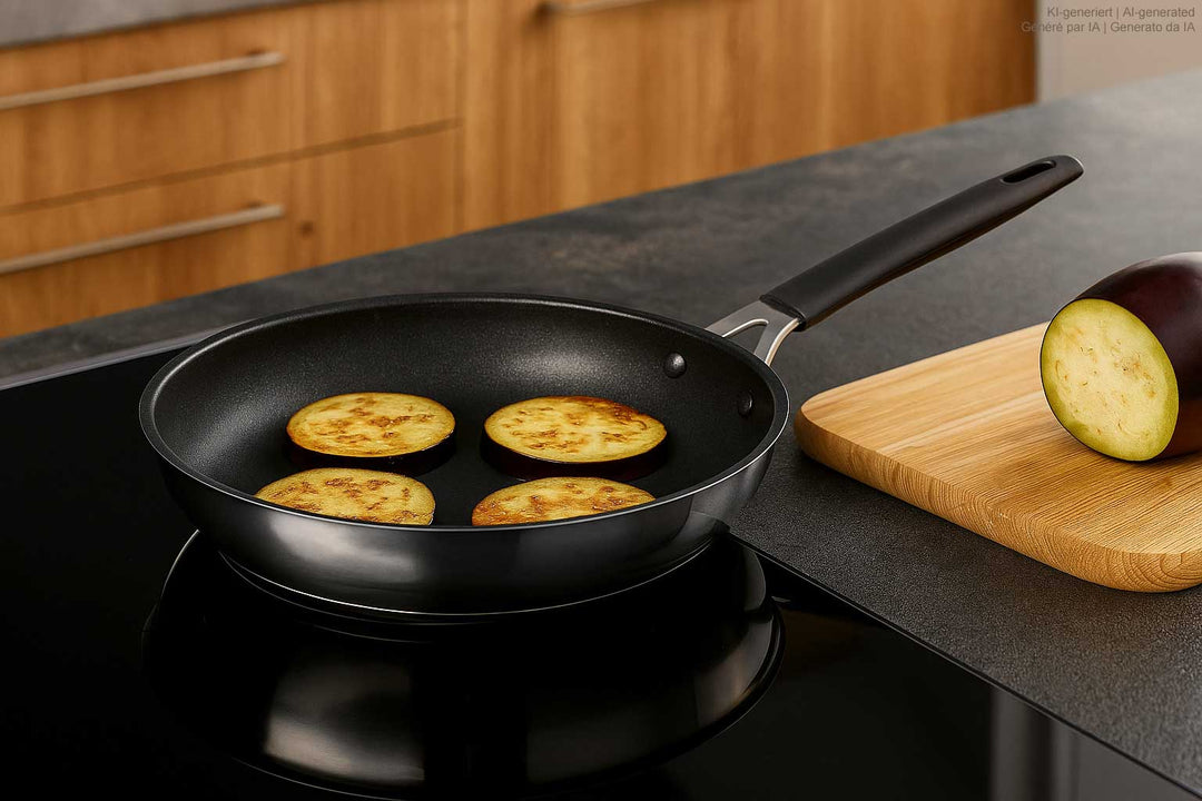 BARAZZONI stainless steel pan 33-CARATI non-stick coated 24 cm with silicone handle