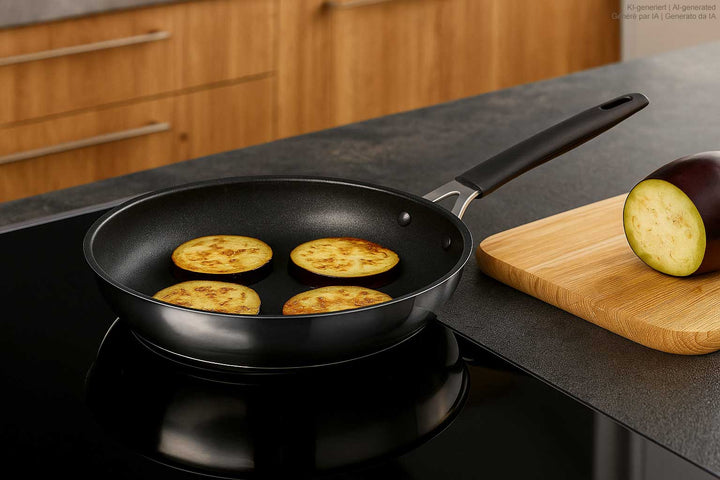 BARAZZONI stainless steel pan 33-CARATI non-stick coated 24 cm with silicone handle