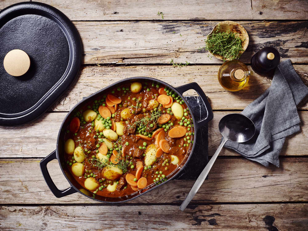 NORI Tajine en fonte Emaillée BEKA Ronde Noir D28